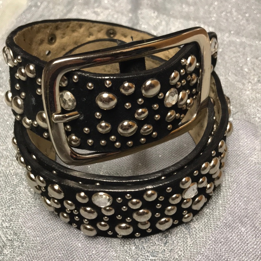 Studded leather belt